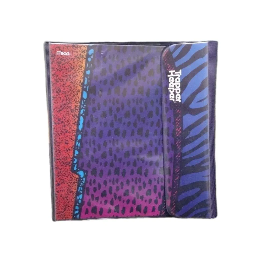Mead Trapper Keeper Binder Retro Style Animal Print 2021 X539 Page Dividers Case